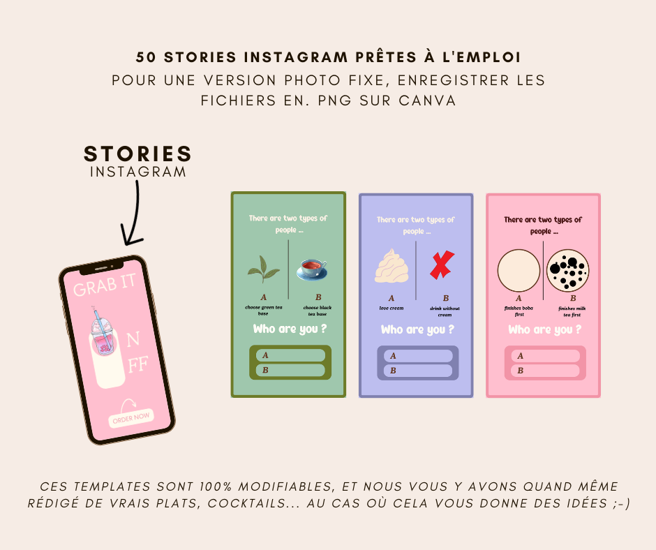 TEMPLATE BUNDLE pour stories Instagram - 50 templates - modifiables sur Canva - KYOTO